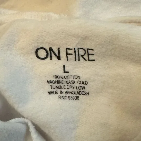 On Fire CHILL rainbow hooded pride long sleeve Cropped Top size Large - Picture 4 of 4